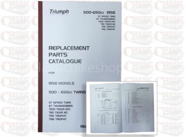 Triumph 1958 T100 Tiger 100, T110 Tiger 110, TR5 Trophy, TR6 Trophy Parts Book