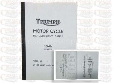 Triumph 1946 Tiger 85, Tiger 100, 3T De Luxe, Speed ​​Twin Parts Book