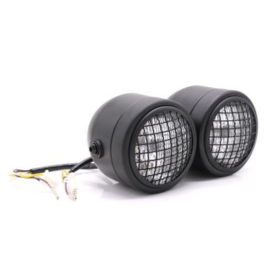 12V Black Twin headlights With Grill