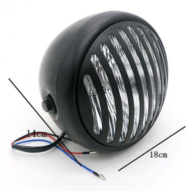 12V Black Headlight With Grill