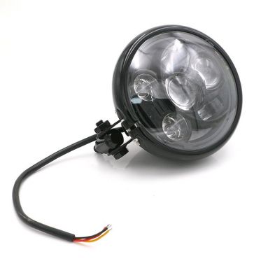 12V 5 3/4" Bottom Mount Gloss Black LED Headlight