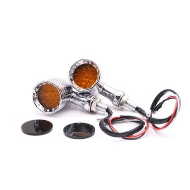 12V LED Metal Chrome Indicator Set (Bullet Stye)