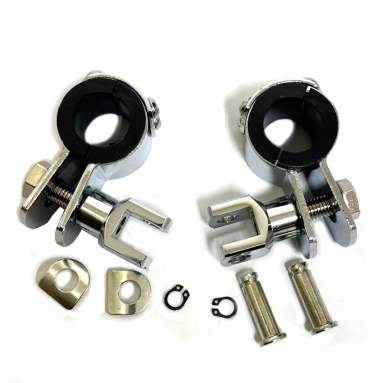 Chrome 1'' - 1 1/4" Highway Foot Peg Clamps Mount For Harley/Honda/ Custom