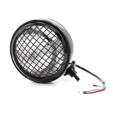 5 3/4" Inch Black Bottom Mount Headlight With Grill Black