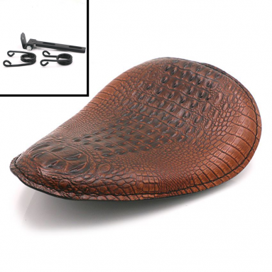 Brown Alligator Solo Bobber Seat With Black Springs And Fixings