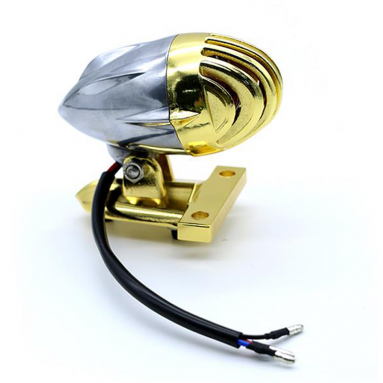 12V Silver/ Gold Tail Light With Gold Grill