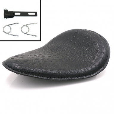 Black Alligator Solo Bobber Seat With Fixings