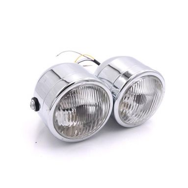 12V Chrome Twin Headlights