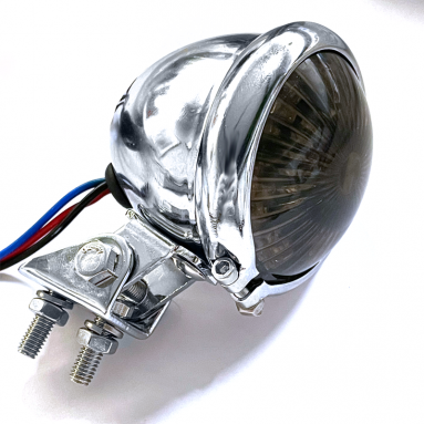 LED Chrome Adjustable Tail Light With Smoke Coloured Lens