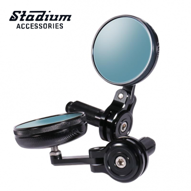 Stadium Small Foldable 7/8" Black aluminium Bar End Mirrors