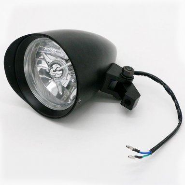 Bullet Style Universal Black Motorcycle Headlamp