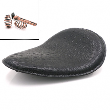 Black Alligator Solo Bobber Seat With Copper Springs Fixings