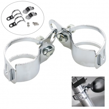 Motorcycle Indicator Relocation Brackets Chrome 30-40mm Fork Mount