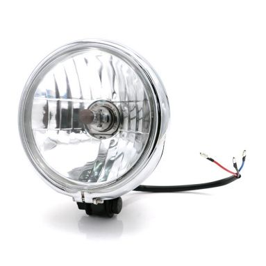 12V Black and Chrome Headlight