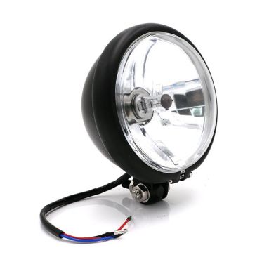 12V Headlight Black With Black Rim