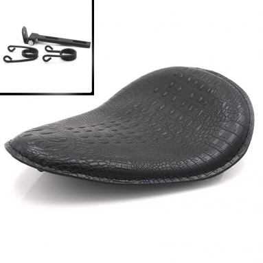 Black Alligator Solo Bobber Seat With Black Springs And 