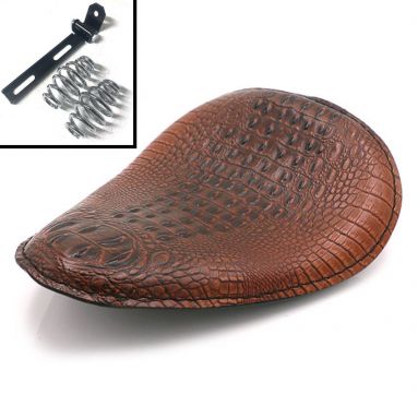 Brown Alligator Solo Bobber Seat With Fixings