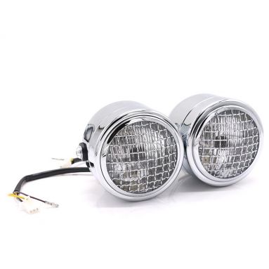 12V Chrome Twin Headlights With Grill