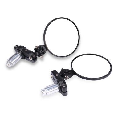 Stadium 7/8" Foldable Round Black Bar End Mirrors